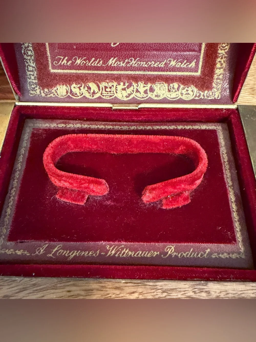 Vintage Longines Watch Presentation Box • Red Velvet • Collectible